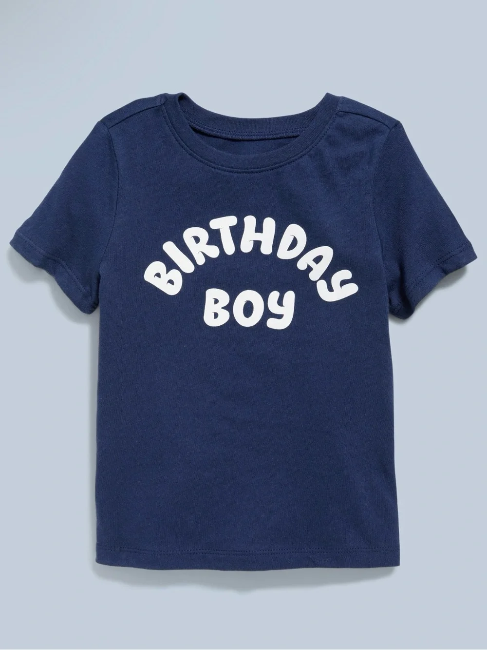 Old Navy Birthday boy navy blue graphic short sleeve EUC